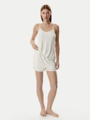 KARL LAGERFELD Piżama B1W45011 Beżowy jasny Regular Fit. Brązowe piżamy damskie Karl Lagerfeld, s, bez wzorów, z wiskozy, bez ramiączek. Za 529.99 zł.