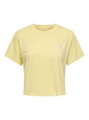ONLY Koszulka w kolorze żółtym rozmiar: XL. Żółte bluzki damskie Only, xl, bez wzorów, z bawełny, bez kołnierzyka, bez ramiączek. Za 52.42 zł.