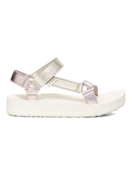 Teva Skórzane sandały "Universal Shimmer" w kolorze srebrnym rozmiar: 36. Szare sandały damskie Teva, bez wzorów, bez obcasa. Za 100.52 zł.