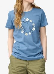 Koszulka bawełniana damska Fjallraven Fjallblomster Fox T-shirt. Niebieskie t-shirty damskie Fjällräven, s, bez wzorów, z bawełny, bez ramiączek. Za 263.99 zł.