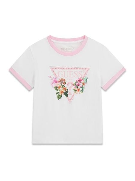 Guess T-Shirt J6GI23 K6YW4 Biały Regular Fit. Białe koszulki dziewczęce Guess, z aplikacjami, z bawełny, bez ramiączek. Za 114.99 zł.