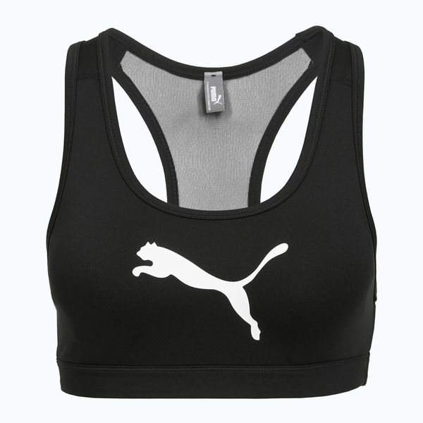 Biustonosz do biegania PUMA 4Keeps Bra. Czarne biustonosze Puma, bez wzorów, z elastanu. Za 129.99 zł.