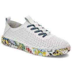 Białe Półbuty Artiker Wygodne Sneakersy Damskie. Białe półbuty damskie Artiker, bez wzorów, ze skóry, bez obcasa. Za 199.00 zł.