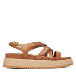 Sandały Tamaris. Brązowe sandały damskie Tamaris, bez wzorów, bez obcasa, na płaskiej podeszwie. Za 329.99 zł.