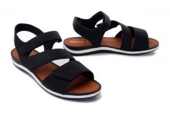 GEOX D S.VEGA D35R6A 000EK C999 black, sandały damskie. Czarne sandały damskie Geox, bez wzorów, bez obcasa. Za 265.93 zł.