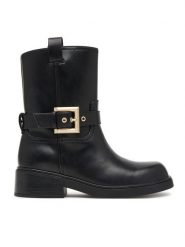 Armani Exchange Botki XW001654 AF17476 UC001 Czarny. Czarne botki damskie Armani Exchange, ze skóry, bez obcasa, na płaskiej podeszwie, bez zapięcia. Za 1,169.00 zł.