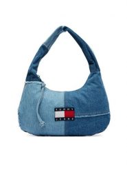 Tommy Jeans Torebka Tjw Denim Patchwork Shoulder Bag AW0AW18471 Niebieski. Niebieskie torebki klasyczne damskie Tommy Jeans, bez wzorów, z denimu, bez dodatków. Za 489.99 zł.