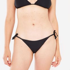 Dół kostiumu kąpielowego surfingowego damski Olaian Sofy Simi teksturowany. Czarne bikini damskie OLAIAN, bez wzorów. Za 44.99 zł.