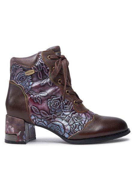 Laura Vita Botki Gycroo 15 Brązowy. Brązowe botki damskie Laura Vita, ze skóry, bez obcasa, na słupku, bez zapięcia. Za 439.99 zł.