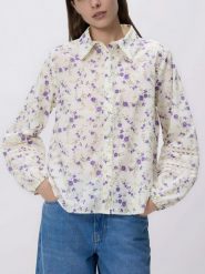 Koszula w kwiatki - wielobarwny. Koszule damskie Reserved, l, bez wzorów, z bawełny, bez kołnierzyka, bez ramiączek. Za 119.99 zł.