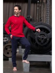 Maryplaid Piżama w kolorze czerwono-granatowym rozmiar: XL. Czerwone piżamy męskie maryplaid, xl, bez wzorów, bez ramiączek. Za 86.99 zł.