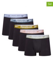 Reebok Bokserki (5 par) "Acton" w kolorze czarnym rozmiar: L. Czarne bokserki męskie Reebok, bez wzorów. Za 99.95 zł.
