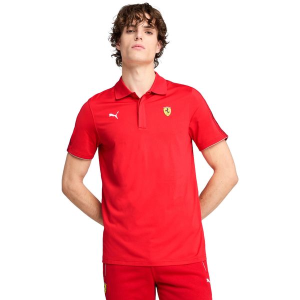 Koszulka Puma Ferrari Race Cloudspun Polo, Mężczyźni. Czerwone koszulki polo męskie Puma, m, bez wzorów, z poliesteru, bez ramiączek. Za 258.50 zł.