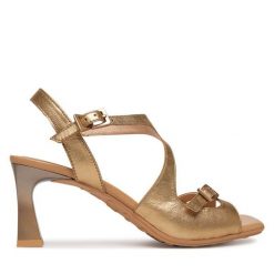 Sandały Hispanitas. Żółte sandały damskie Hispanitas, bez wzorów, bez obcasa, na słupku. Za 659.99 zł.