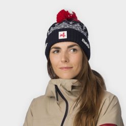 Czapka Eisbar Norrak Pompon MÜ SA. Niebieskie czapki męskie Eisbar, na zimę, bez wzorów, z materiału, eleganckie. Za 219.90 zł.