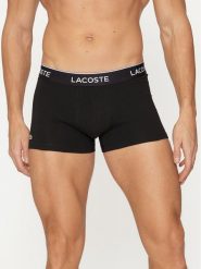 Lacoste Komplet bielizny 5H9975 Czarny. Czarne bokserki męskie Lacoste, bez wzorów, z bawełny. Za 129.99 zł.