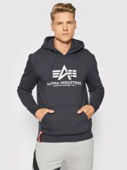 Alpha Industries Bluza Basic 178312 Granatowy Regular Fit. Niebieskie bluzy bez kaptura męskie Alpha Industries, m, z bawełny. Za 209.99 zł.