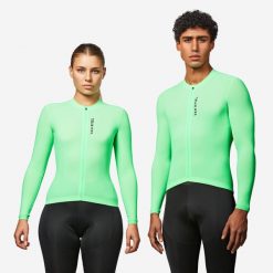 Koszulka rowerowa szosowa Van Rysel RCR 2 UV długi rekaw. Zielone t-shirty sportowe męskie VAN RYSEL, s, z elastanu, bez ramiączek, rowerowe. Za 269.99 zł.