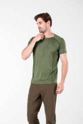 Koszulka termoaktywna męska Woolona Berg 100% Merino z krótkim rękawem. Zielone bielizna termoaktywna męska WOOLONA, m, bez wzorów, z materiału. Za 290.00 zł.
