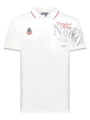 Geographical Norway Koszulka polo "Adventure" w kolorze białym rozmiar: S. Białe koszulki polo męskie Geographical Norway, s, bez wzorów, z bawełny, bez ramiączek. Za 83.45 zł.