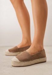 Brązowe Klasyczne Espadryle VICES na Grubej Podeszwie z Plecionką Idathelia. Brązowe espadryle damskie Born2be, bez wzorów, z jeansu, bez obcasa. Za 79.99 zł.