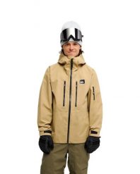 Kurtka śniegowa techniczna dla Mężczyzn OVERCAST 3L 20K. Brązowe kurtki narciarskie i snowboardowe damskie Quiksilver, l, bez wzorów, z materiału, bez kaptura, narciarskie. Za 1,199.99 zł.