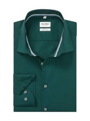 OLYMP Koszula "Level 5" - Body fit - w kolorze ciemnozielonym rozmiar: 44. Zielone koszule męskie Olymp, bez wzorów, z bawełny, bez kołnierzyka, bez ramiączek. Za 108.74 zł.