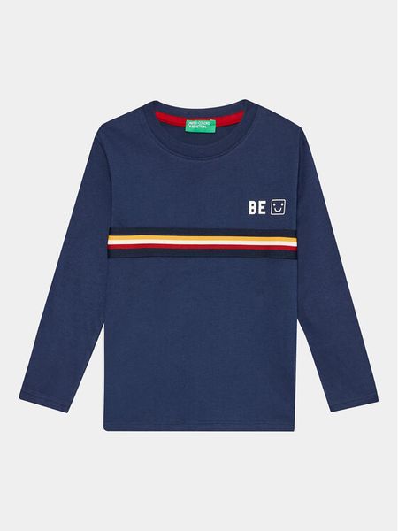 United Colors Of Benetton Bluzka 3VR5G10AT Granatowy Regular Fit. Niebieskie t-shirty chłopięce United Colors Of Benetton, bez wzorów, z bawełny, bez ramiączek. Za 69.99 zł.