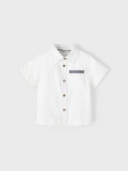 NAME IT Koszula 13216662 Biały Regular Fit. Białe koszule chłopięce Name it, bez wzorów, z bawełny, bez kołnierzyka, bez ramiączek. Za 144.99 zł.