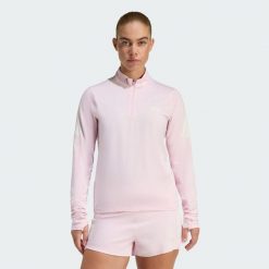 Bluza adi365 Iconic Running 1/2 Zip. Czerwone bluzy bez kaptura damskie Adidas, bez wzorów, bez kaptura, climacool (adidas). Za 219.00 zł.