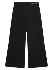 Calvin Klein Jeans Spodnie materiałowe Logo Tape IG0IG03091 Czarny Wide Leg. Czarne spodnie dziewczęce Calvin Klein Jeans, z jeansu. Za 299.99 zł.