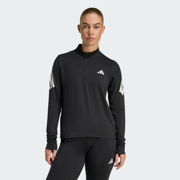 Bluza adi365 Iconic Running 1/2 Zip. Czarne bluzy bez kaptura damskie Adidas, bez wzorów, bez kaptura, climacool (adidas). Za 219.00 zł.