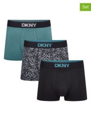 DKNY Bokserki (3 pary) w kolorze turkusowo-czarnym rozmiar: L. Czarne bokserki męskie DKNY, bez wzorów. Za 91.99 zł.