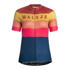 Koszulka rowerowa damska Maloja MadrisaM. Niebieskie bluzki sportowe damskie Maloja, l, z materiału, bez kołnierzyka, bez ramiączek. Za 549.99 zł.