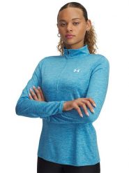 Under Armour Koszulka sportowa w kolorze błękitnym rozmiar: M. Niebieskie bluzki sportowe damskie Under Armour, m, bez kołnierzyka, bez ramiączek. Za 124.95 zł.