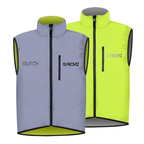 Kurtka odblaskowa bez rękawów - dla dorosłych - SWITCH JACKET. Niebieskie kurtki męskie PROVIZ, bez wzorów, z tkaniny, biznesowe, bez kaptura. Za 574.50 zł.