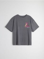 Bawełniana koszulka z nadrukiem na plecach Lola Bunny - szary. Szare t-shirty damskie Sinsay, l, bez wzorów, z bawełny, bez kołnierzyka. Za 39.99 zł.