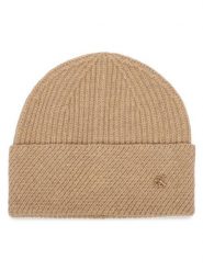 Calvin Klein Czapka LV04F8118G Beżowy. Brązowe czapki zimowe damskie CALVIN KLEIN, z wełny. Za 169.99 zł.