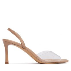 Sandały Aldo. Brązowe sandały damskie Aldo, bez wzorów, bez obcasa, na szpilce. Za 359.99 zł.