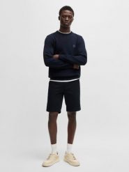 Hugo Boss Fashion Szorty chino w kolorze granatowym rozmiar: W32. Niebieskie szorty męskie Hugo Boss Fashion, z bawełny, bez kołnierzyka. Za 100.99 zł.