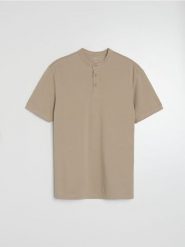 Bawełniana koszulka polo - Inny. Koszulki polo męskie Sinsay, l, bez wzorów, z bawełny, bez ramiączek. Za 29.99 zł.