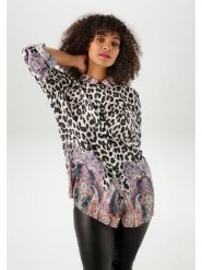 Aniston Bluzka ze wzorem rozmiar: 46. Bluzki damskie Aniston, bez wzorów, bez kołnierzyka, bez ramiączek. Za 101.23 zł.