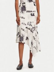 Desigual Spódnica midi Breaking News 25WWFK07 Biały Regular Fit. Białe spódniczki damskie Desigual, s, bez wzorów, z syntetyku, midi. Za 389.99 zł.