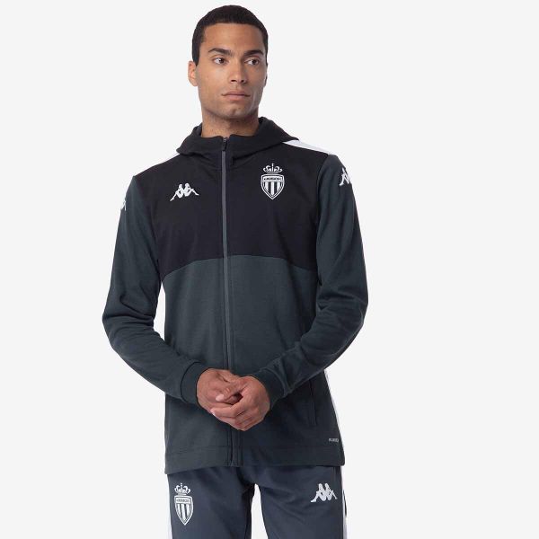 Bluza AS Monaco Arufeod 8 2024/25. Czarne bluzy bez kaptura męskie Kappa. W wyprzedaży za 262.70 zł.