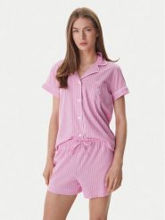 LAUREN RALPH LAUREN Piżama ILN12502 Różowy Regular Fit. Czerwone piżamy damskie Lauren Ralph Lauren, xs, bez wzorów, z bawełny, bez ramiączek. Za 449.99 zł.