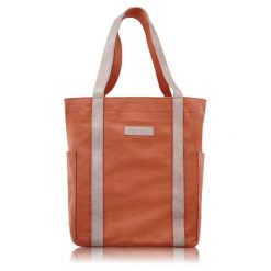 Shopperka materiałowa Paolo Peruzzi E-17-RU pomarańczowa. Brązowe shopper bag damskie Paolo Peruzzi, bez wzorów, z bawełny, na ramię, bez dodatków. Za 119.99 zł.