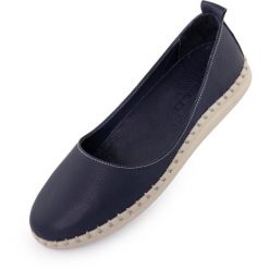 Damskie baleriny skórzane NELL Aurora, granatowe, 39. Niebieskie baleriny damskie ENELL, bez wzorów, bez obcasa. Za 362.99 zł.