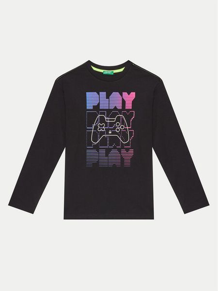United Colors Of Benetton Bluzka 3696C10M7 Czarny Regular Fit. Czarne t-shirty chłopięce United Colors Of Benetton, bez wzorów, z syntetyku, bez ramiączek. Za 39.99 zł.