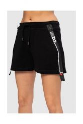 DSQUARED2 Czarne szorty damskie z zamkami, Rozmiar XS. Czarne szorty damskie Dsquared2, bez wzorów, z bawełny. W wyprzedaży za 760.99 zł.