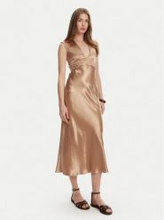 Max Mara Sukienka koktajlowa Glizia 2516221048 Brązowy Regular Fit. Brązowe sukienki damskie Max Mara, bez wzorów, z acetatu, wizytowe, bez kołnierzyka, bez ramiączek. Za 1,319.00 zł.